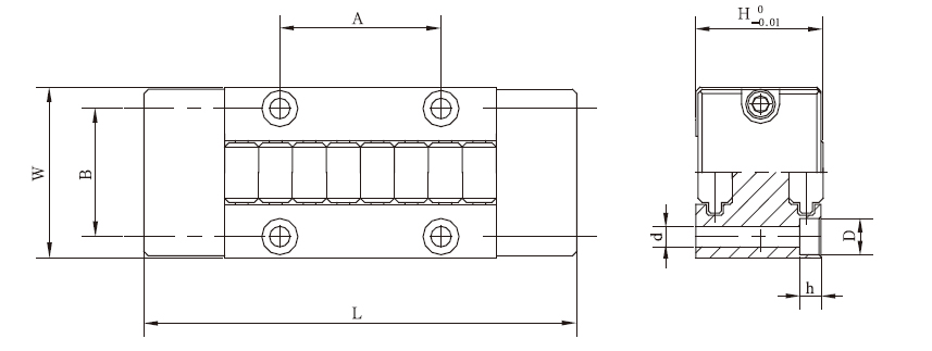 GZD20x70滾柱導軌塊