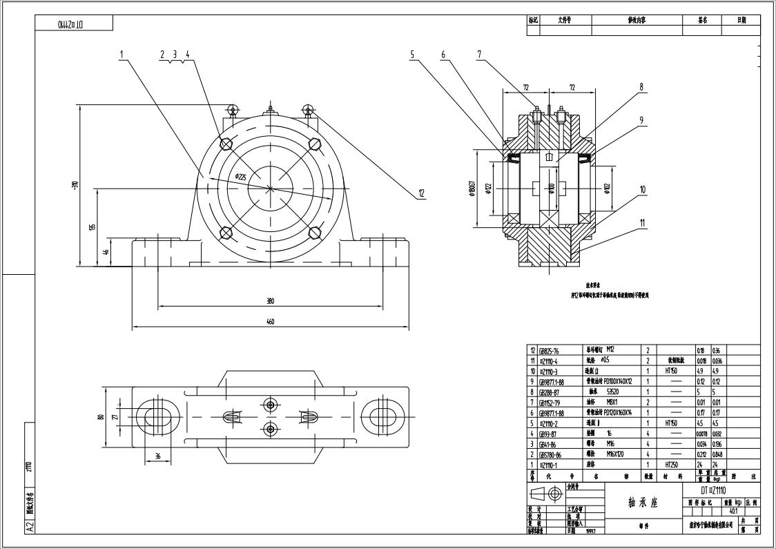 DTIIZ1110皮帶機專用軸承座悶蓋固定端適配軸承型號22220