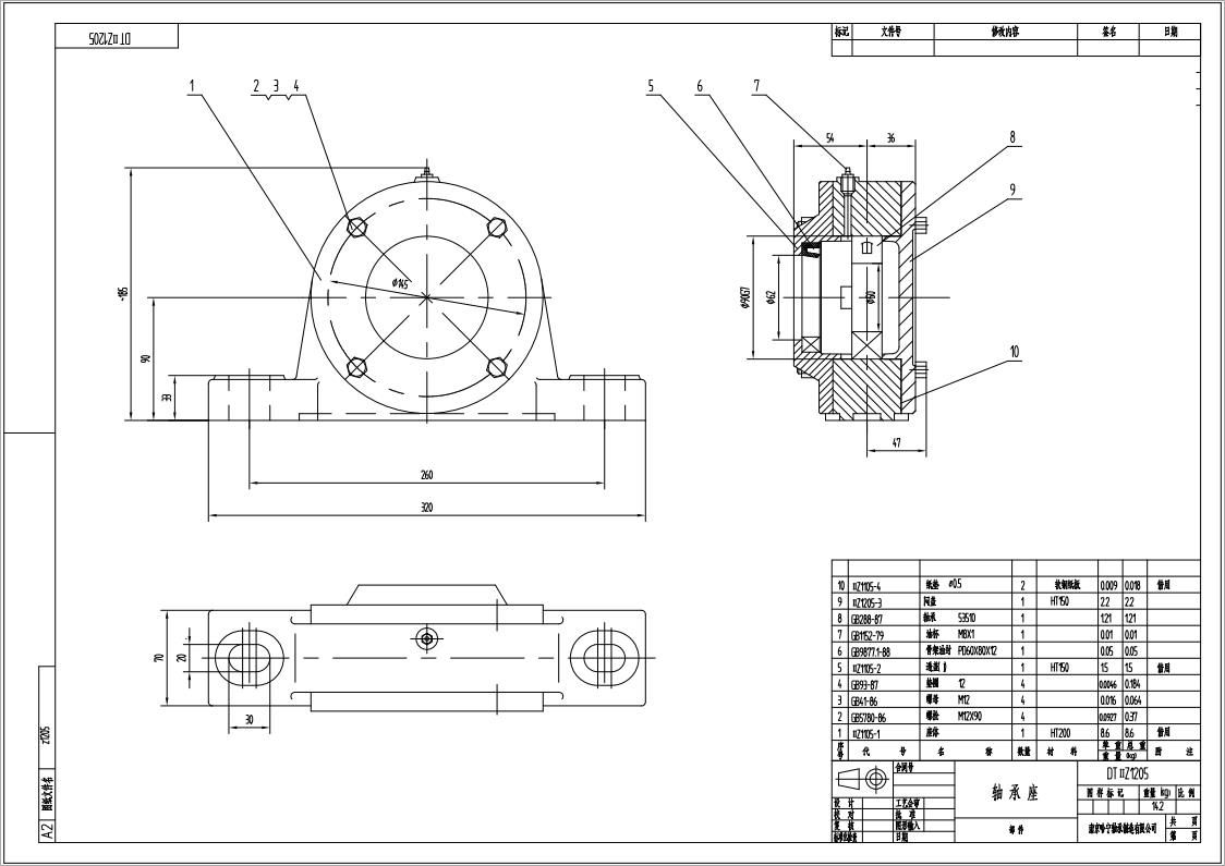 DTIIZ1205皮帶機專用軸承座悶蓋自由端適配軸承型號22210